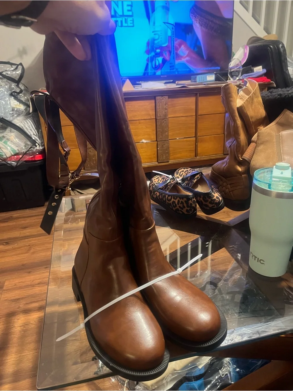 Torgeis  New York Women's Tall Brown Leather Riding Boots size 10
